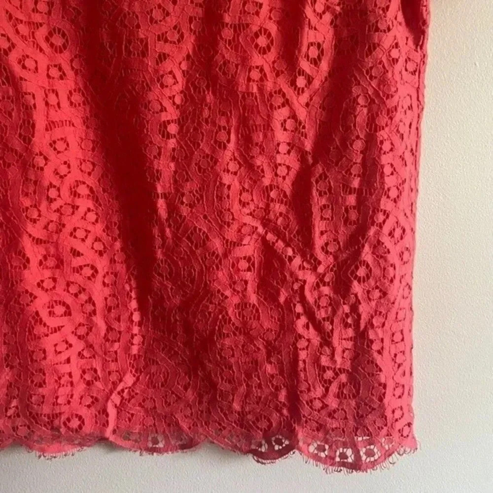 J. Crew Coral Lace Top - Picture 5 of 14